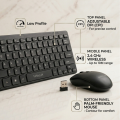 Mini Wireless Keyboard and Mouse Combo | Ultra-Slim Portable 2.4GHz Mini Keyboard & 1600 DPI Adjustable Mouse Set for Laptop, Mobile, PC & Smart TV | Silent Typing - 10M Range - Matte Black - By FunBug. 