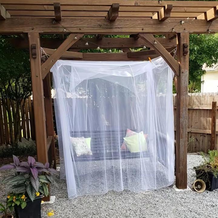 %20Mosquito%20Nets%20Palace%20Four%20Door%20King/Queen%20Double%20Size%20Home%20Single%20Beds%20Prevent%20Insect%20Outdoor%20Square%20Grace%20White%20Canopy%20Net%20-%20Image%202