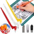 1/2/4/6set 360˚ Rotating Paper Art Cutting Tool Stainless Steel Carving Knife Scrapbook For DIY Craft Paper Cut Blade Accessory.