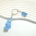 Beautiful Handmade 3D Cartoon Shark Couple Keychain Matching Pink & Blue Anime Keyring Charms for Lovers Backpack Pendant s. 