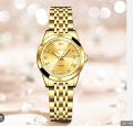 Olevs 9931 Fashion Stainless Steel Imported Wuartz Movement Ladies Wristwatch For Women.