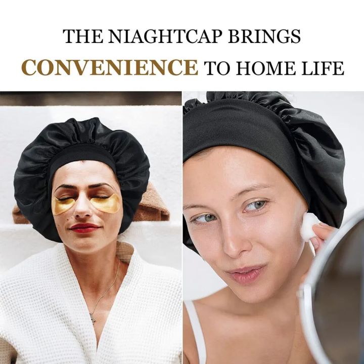 1/2/3pcs%20Newly%20Satin%20Night%20Hair%20Cap%20Women's%20Solid%20Sleeping%20Hat%20Sleep%20Care%20Bonnet%20Nightcap%20For%20Women%20Unisex%20Cap%20Shower%20Cap%20-%20Image%202