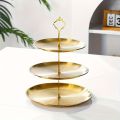 1Pc, Three-layer Stainless Steel cake Tray, Cake, Snack Plate, Birthday, Wedding Party Dessert Stand, Table Dessert Display Stan. 