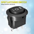 DaierTek 5PCS Round KCD1 Rocker Switch 12V 3 Pin 3 Position ON Off ON 10A/125V DC SPDT Circle Toggle Switch with Wires for Auto. 