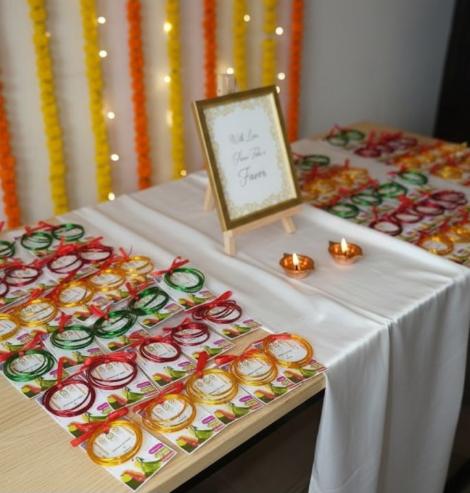 Bangles Card Customizable Bangle Favor Cards - 25 Pcs Pack (Cards Only) for Mehndi ...