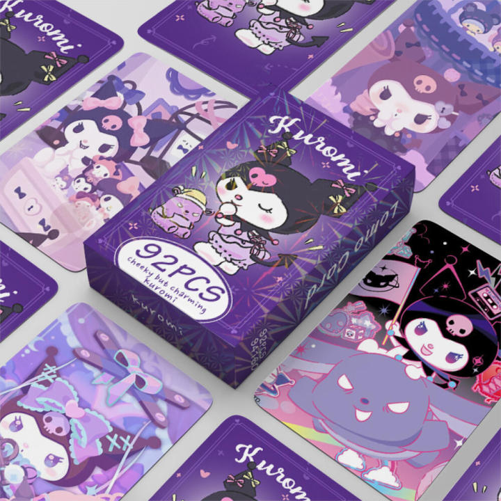 92pcs Sanrio Kuromi Cards Kawaii Kuromi Collectible Card High Definition Collectible Card  Card Double-sided LOMO Card