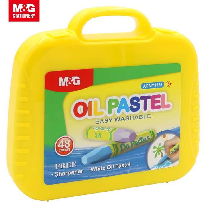 M&G Oil Pastels 12pcs set with free sharpener and 1pc white pastel pencil pastels