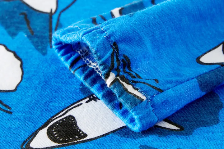 Age%201-8%20Kids%20Sleepwear%204%20Seasons%20%20Cotton%20Full%20Print%20Cartoon%20Shark%20Pajamas%20Boys%20%20Daily%20Basic%20Long%20Sleeved%20Soft%20Loungwear%20Set%20-%20Image%204