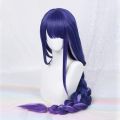 Game Impact Raiden Shogun Cosplay Wig Beelzebul Purple Long Heat Resistant Synthetic Hair Braided Baal Wigs.
