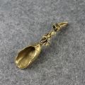 New Style Creative Tea Scoops Shovel Brass Copper Lotus Root Bamboo Tableware Coffee Spoon Pet Ceremony Ice Cream.