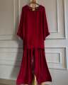 Elegant Pearl Beaded 3pc Dress With Farshi Shalwar and Organza Dupatta For Women's Girls Wear. 