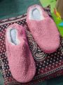 50 code Plain Pink Colour Warm Slippers For Unisex. 