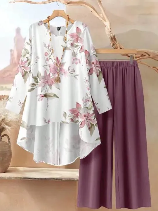 Trendy%20Floral%20Print%20Co-Ord%20Set%20For%20Women%20-%20Casual%20Top%20and%20Bottom%202%20Piece%20Dress%20-%20Image%207