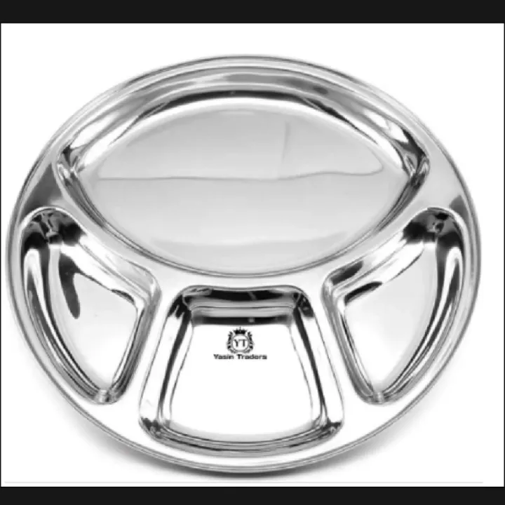 6pis%20stainless%20steel%204%20section%20round%20shape%20dining%20plate%20-%20Image%203
