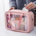 Pu Frosted Clear Makeup Box Waterproof Travel Toiletry Bag Large Capacity Portable Bath Storage Bag Children's Lunch Bag.