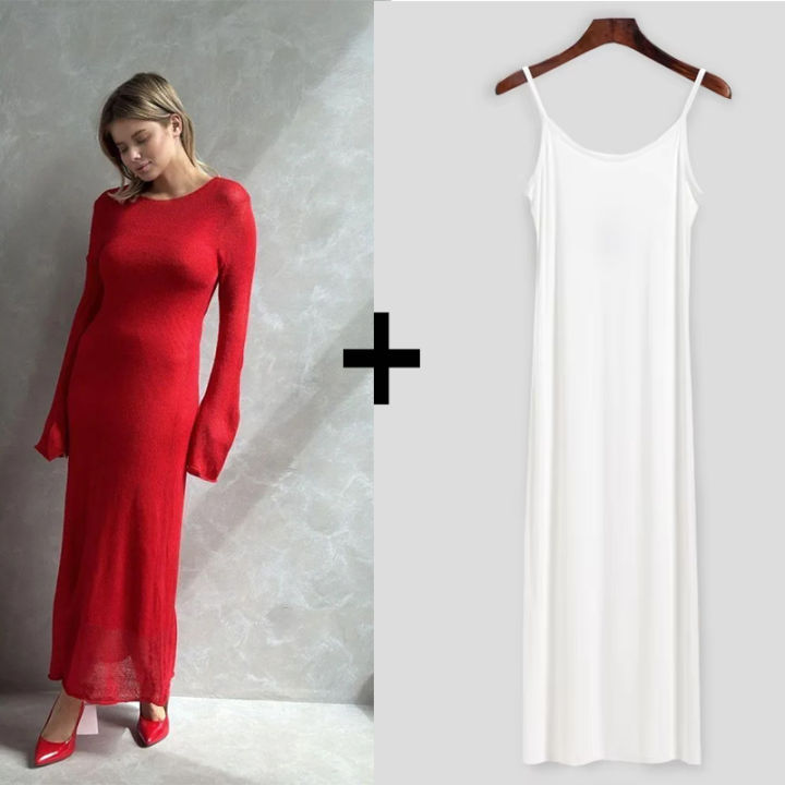 Spring%20Autumn%20O-Neck%20Elastic%20Knit%20Long%20Dresses%20Women%202024%20Elegant%20Chic%20Soft%20Lady%20Hollowing%20Sweater%20Dresses%20Femme%20New%20-%20Image%207