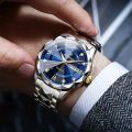 Binbond 2521 luxury fashion Men watch diamond cutting glass unique design stainless steel imported waterproof quartz movement wrist-watch FOR Men. 