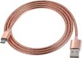 Metal Winding Micro USB Charging & Data Cable For Android Devices Rose gold. 