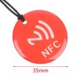 10pcs Ntag213 NFC Tag Lable Token With Rope RFID 13.56MHz 144 Bytes ISO14443A Epoxy Card 35mm Diameter For All NFC Enabled Phone. 