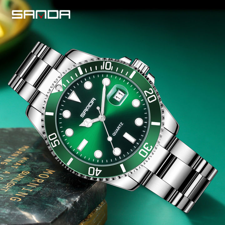 SANDA 1099 Men's Steel Strap Quartz Watch Sports Waterproof Single ...