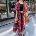 🌵Mookrinstyle cadi01🌵Bohemian style printed robe women boho robe long sleeve boho robe. 