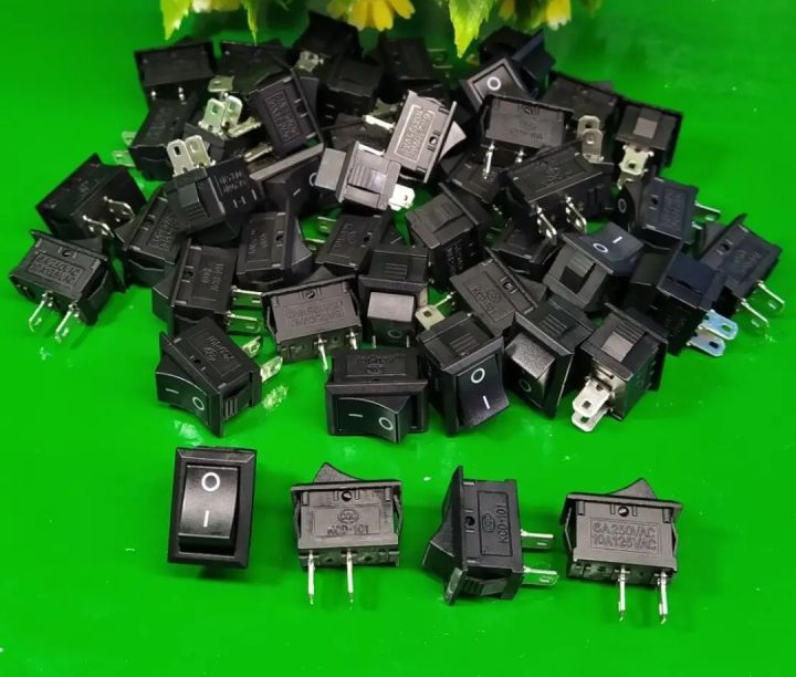 10 Pcs KCD1-101 Push Button 21x15mm Mini Switch 2-Pin SPST Snap-in On/Off Rocker Switch Arduino DC Motor Fan Pump