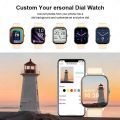 Smart watch with full touch screen, call, message reminder, music control and other functions, compatible with iPhone/android mo. 