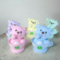 Teddy Bear in Cup Silicone Mold Cartoon Bear Candle Soap Mold DIY Elephant Aromatherapy Plaster Resin Crafts Mold Home Decor. 