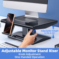 Oatsbasf Desktop Monitor Riser Laptop &Pinter& Notebook Holder with Phone Holder Height Adjustable Laptop Desk Stand Mount. 