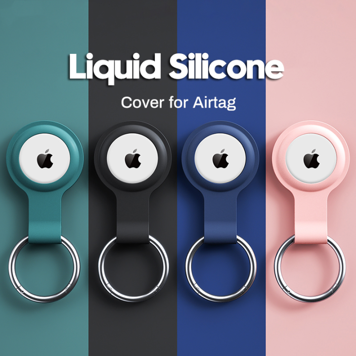 Cover for  Airtags Case Liquid Silicone Protective Shell tracker Accessories Anti-scratch Sleeve Keychain Air tag case