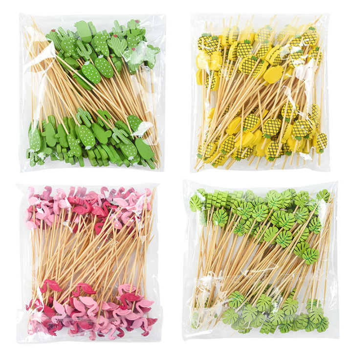 100pcs%20Hawaii%20Flamingo%20Pineapple%20Disposable%20Bamboo%20Food%20Pick%20Dessert%20Fruit%20Forks%20for%20Tropical%20Beach%20Birthday%20Wedding%20Party%20Decor%20-%20Image%205