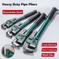 Heavy Duty Carbon Steel Straight Pipe Wrench 10", 12", 14", 18" Pipe Plier Universal Industrial Adjustable Plumbing Hand Wrench. 