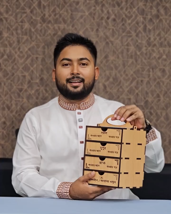 "Wooden Medicine Storage Box – First Aid Organizer Case for Home & Office"