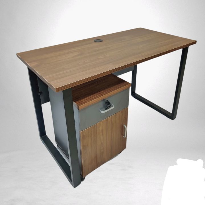 Metal Framed Home/Office Desk With Sidebox