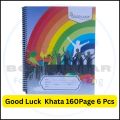 Good Luck Spiral Notebook 160 Pages - 6 pcs | Premium Quality Khata for Students - University Note Book / Note khata / Exercise book, Math khata.