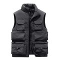 Men's New Keep Warm Fleece Work Sleeveless Jacket Slim Fit Windbreaker Fashion Many Pocket Jacket Men Winter Sleeveless Jackets.