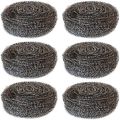6 PCS Stainless Steel Sponges Scrubbers 3.3" Cleaning Ball Metal Scrubber For Pot Pan Dish Wash Cleaning. 