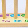 Wooden Counting Board Abacus Number Stacker - Mathematics Rainbow Ring Puzzle Montessori 10 Level Clouds Computation Beads Wood Math Toy, Math Abacus Number Learning and Counting Stacker Stacking Game Toy. 