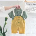 Ready to ship high quality 0-5 years old kids clothes set cotton children clothing + bib fashion kids set of 2. 