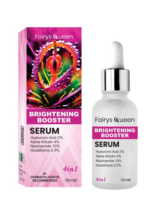 Fairy's Queen 4in1 Brightening Booster Face Serum With Hyaluronic Acid 2%, Alpha Arbutin 4%, Niacinamide 10%, Glutathione 2.5%, 30ml
