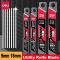 Deli 30/50/100pcs Knife Blade 9mm 18mm SK5 Metal Blades for Home School Supplies Art Craft Paper Box Cutting Utility Knife Tool. 