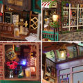 DIY Wooden Doll Houses Figurines Miniatures Dollhouse Assembled Building With Light For Friends   Home Decor Craft. 