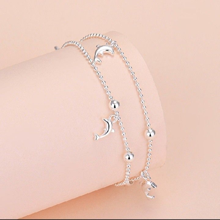 Dolphin%20Charm%20Bead%20Anklet%20Bracelet%20for%20Women%20%E2%80%93%20Stylish%20Silver%20Tone%20Ankle%20Chain%20Fashion%20Jewellery%20-%20Image%204