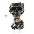 1PC, Halloween Party Punk-Style Mechanical White, Black Gold, and Silver-Black Skull-Shaped Vases.