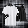 Men's summer short sleeved set, quick drying short sleeved T-shirt shorts, running sports set, two-piece set.