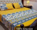 Bed sheet Cotton Satin King size (95*90) Premium Quality. 