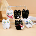 1Pcs Cute Plush Black Cat Doll Toy Keychain Bag Pendant Charms Car Keyring Accessories For Women Couples Kawaii .