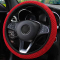 Summer Four Seasons Breathable Massage Comfortable Mesh Cloth Car Steering Wheel Cover Women's Car Accessories Black. 