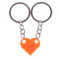 2Pcs Cute Love Heart Brick Keychain for Couples Friendship Women Men Girl Boy Elements Key Ring Birthday Jewelry Gift. 