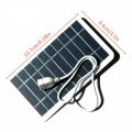 5V 5W Solar Panel with USB Port Waterproof Portable Charger for Mobile Phones Camping Hiking Backpacking Outdoor Emergency Power. 